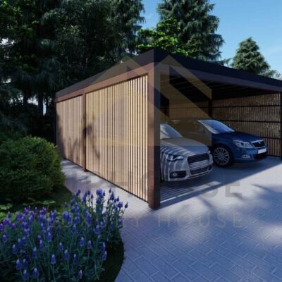 double wooden carport s56